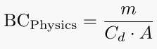 Ballistic Coefficient Cross sectional area