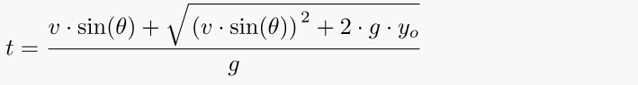 Time of flight for a projectile
