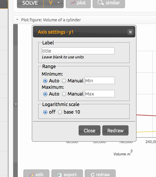 Axis settings