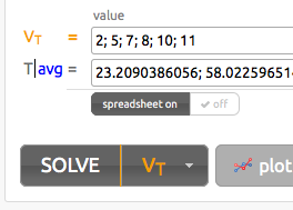 input variable values